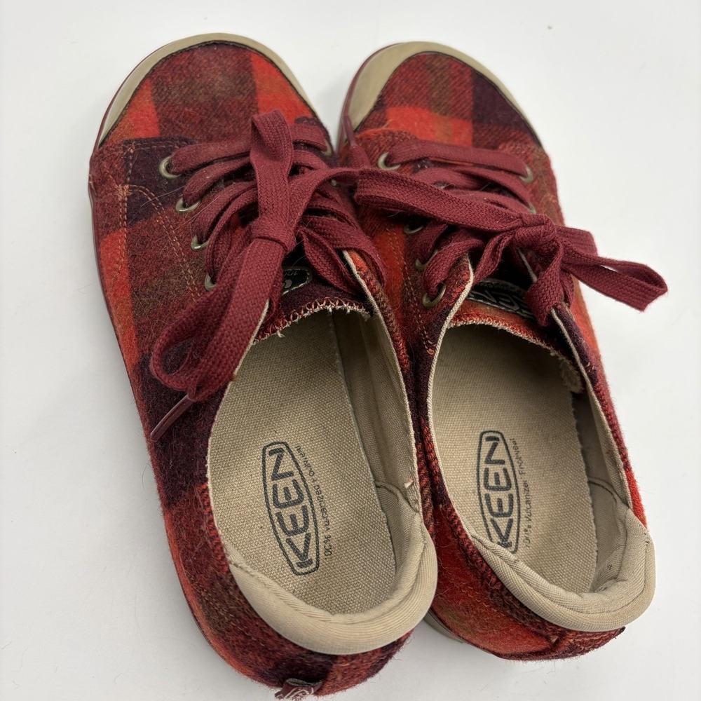Keen Coronado Shoes Womens Size 7.5 Red Plaid Wool Lace Up Casual Sneakers - Picture 6 of 9